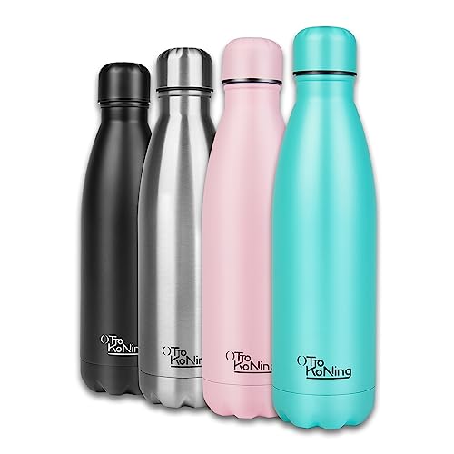 Otto Koning Borraccia Termica in acciaio inox da 500 ml Bottiglia termica isolata. Mantiene le bevande fredde per 24 ore e quelle calde per 12 ore. Bottiglia thermos a prova di perdite, senza BPA