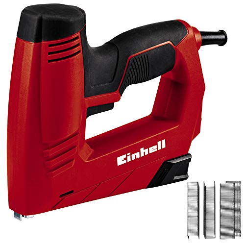 Einhell Electric Nailer TC-EN 20 E (for type 53 staples, Type 47 nails, 20 shots per minute, electronic impact force preset, safety nose, incl. 1000 staples and 500 nails)