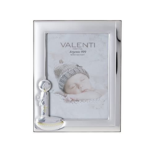 Valenti&Co - Cornice Portafoto in Argento cm 13x18. Perfetta come idea regalo per ricorrenza come Battesimo di un bambino