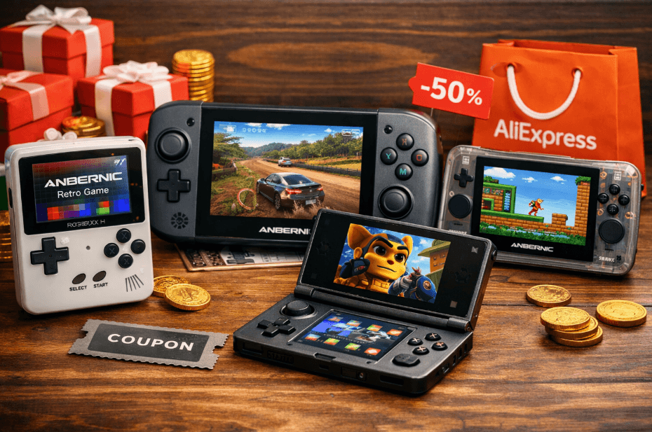 Console portatili ANBERNIC in offerta su AliExpress: sconti fino al 25 marzo
